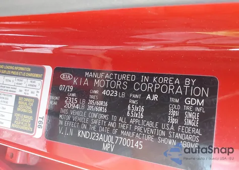 2020 Kia Soul Lx from USA, damaged, VIN KNDJ23AU0L7700145